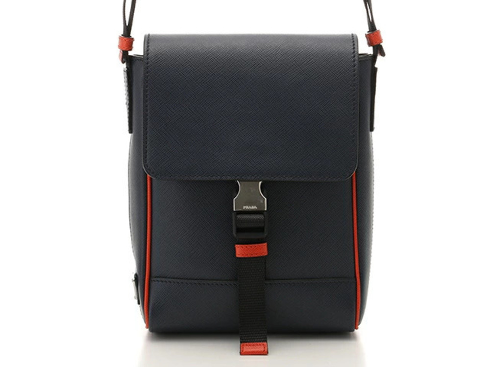 Prada Bag Shoulder Saffiano Leather Navy Blue